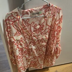 Cabana Life Red and White Patterned Top
